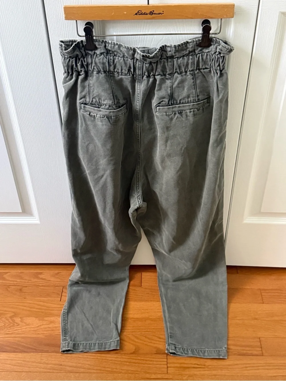 Free People Margate Pleated Trouser in Olive Green